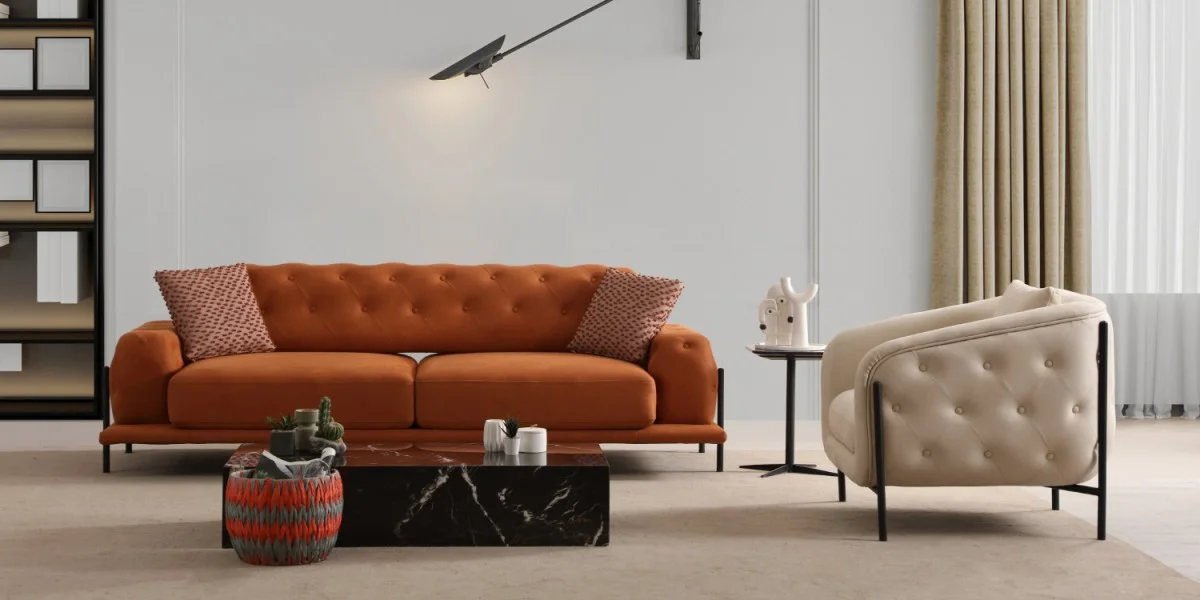 P8127 Eos Yataklı Kapitoneli Koltuk Takımı - SAGA LIVING