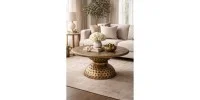 P8152 Caldera Eskitme Gold Dövme Orta Sehpa - SAGA LIVING Ana Resim