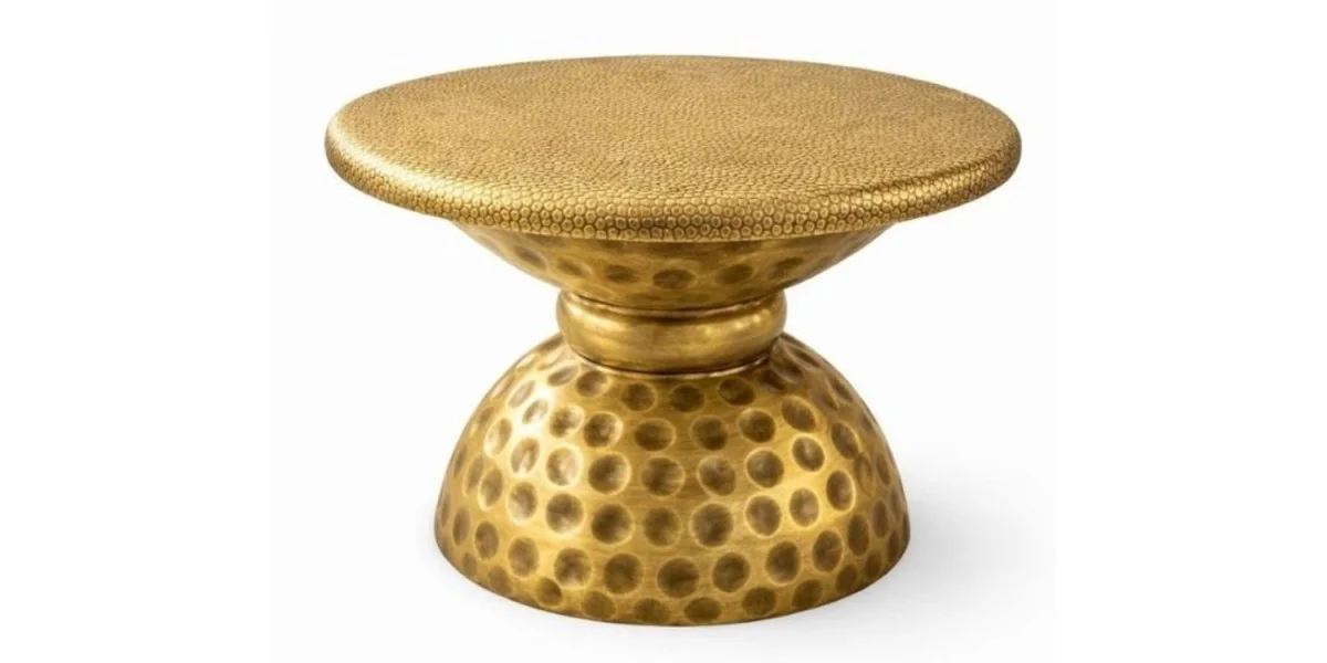P8152 Caldera Eskitme Gold Dövme Orta Sehpa - SAGA LIVING