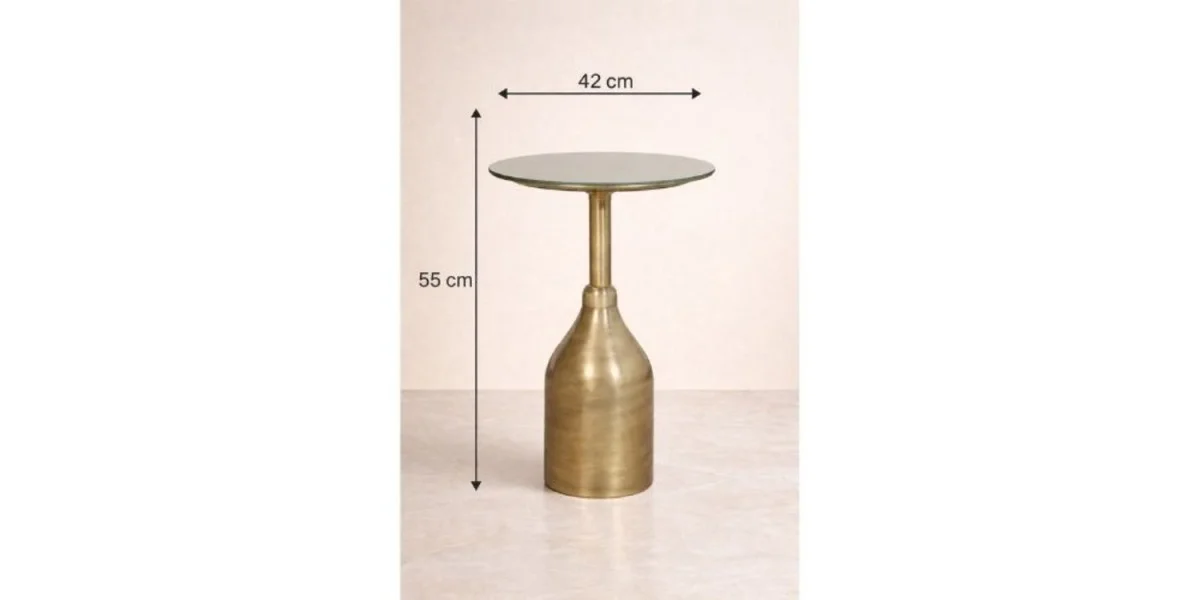 P8160 Solis Eskitme Gold Aynalı Sehpa - SAGA LIVING
