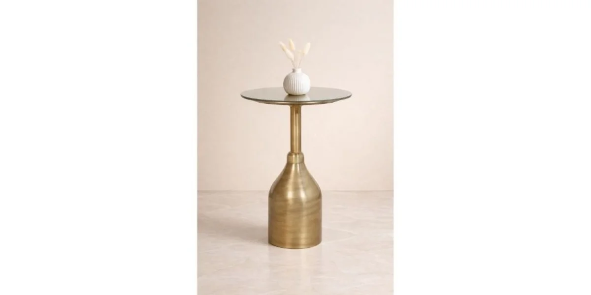 P8160 Solis Eskitme Gold Aynalı Sehpa - SAGA LIVING
