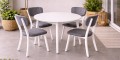 P7785 T210 Beyaz Yuvarlak Masa - C590 Antrasit Sandalye - ALWAYS STAR Detay 1