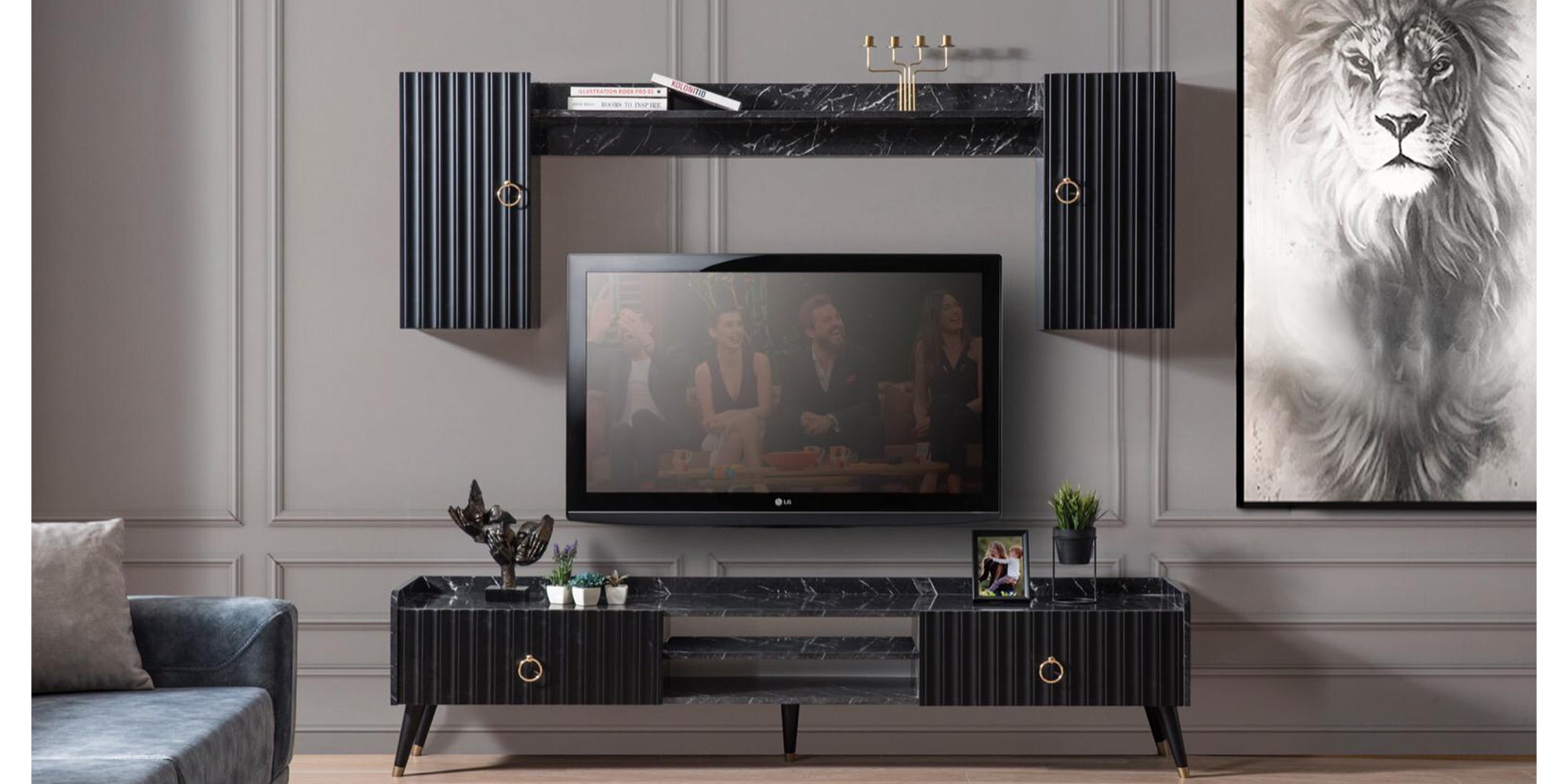 Zen Tv Ünitesi SiyahMermer