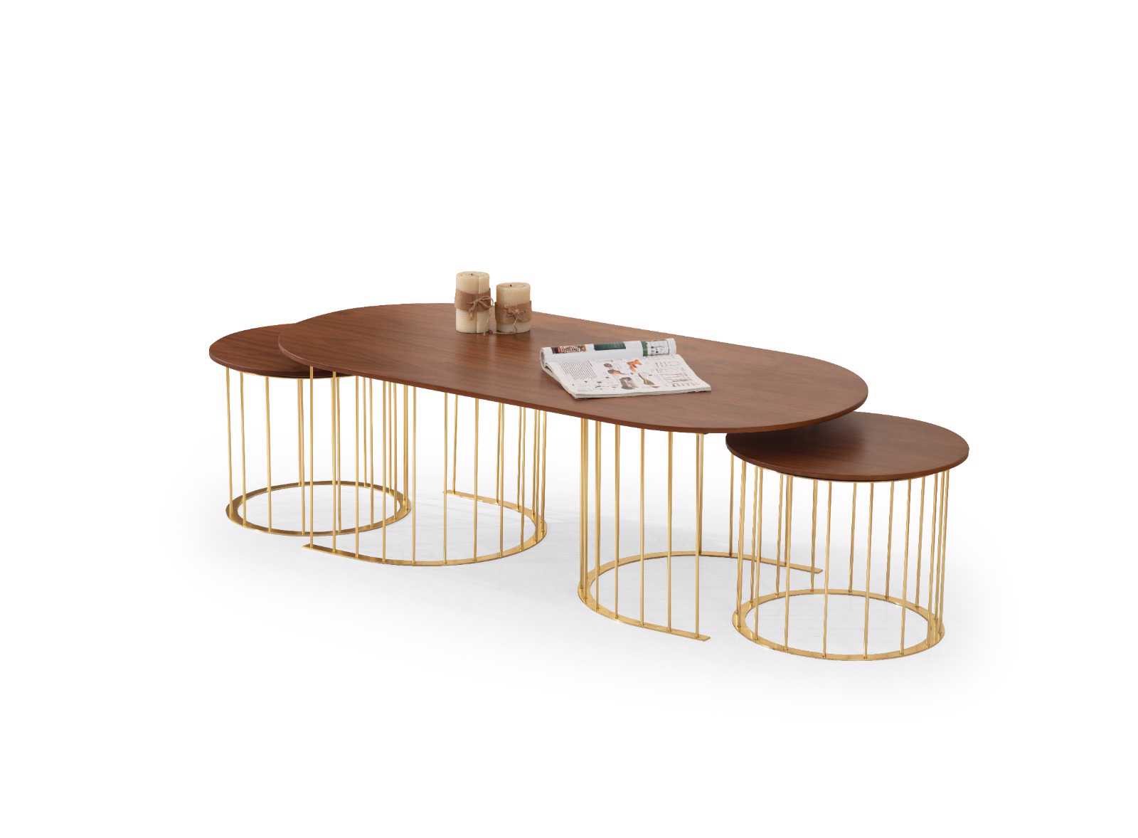 Hermes Orta Sehpa Gold